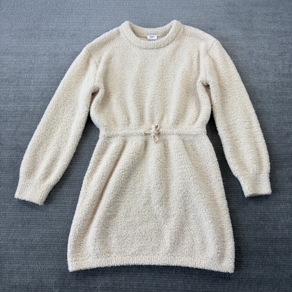 Hanna Andersson Dress Women US 8 Beige Teddy Sweater Stretch Casual‎ Classic